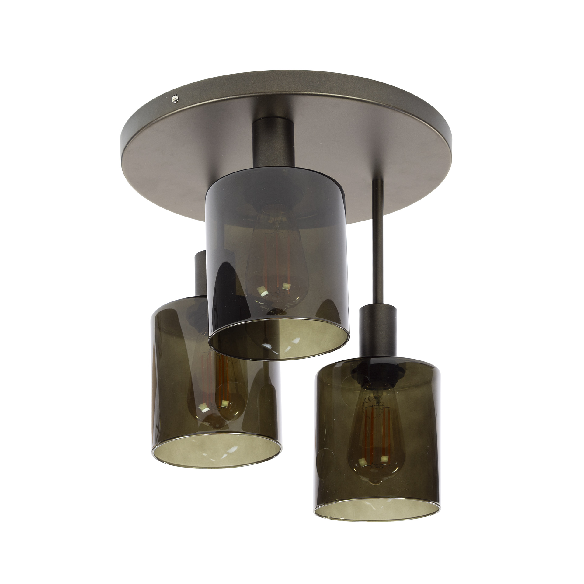 Plafondlamp Sepiora 3-lichts / Sienna bruin - Zijlstra