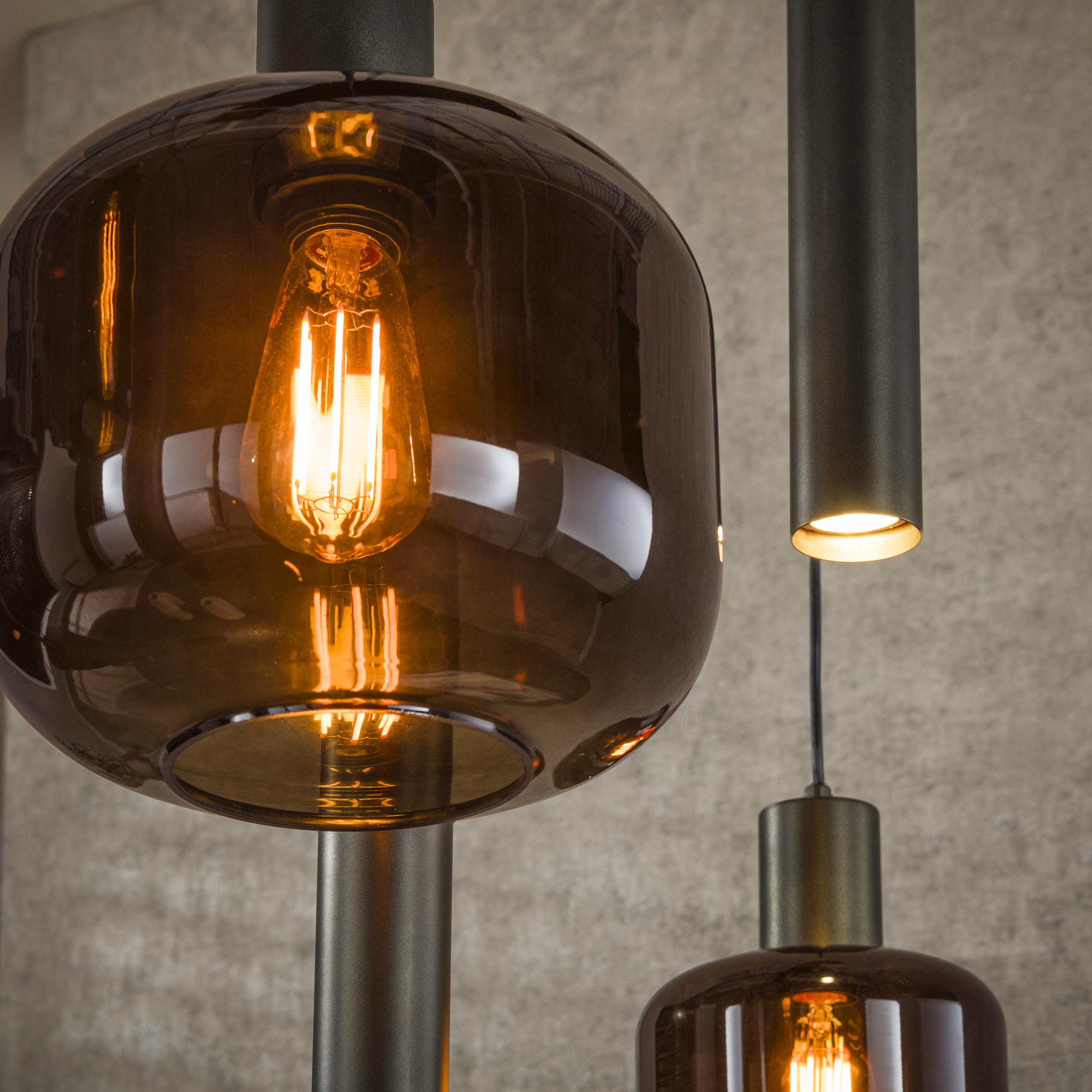 Pendelleuchte Bronza 4+3-flammig in Sienna Braun - Emmo Design
