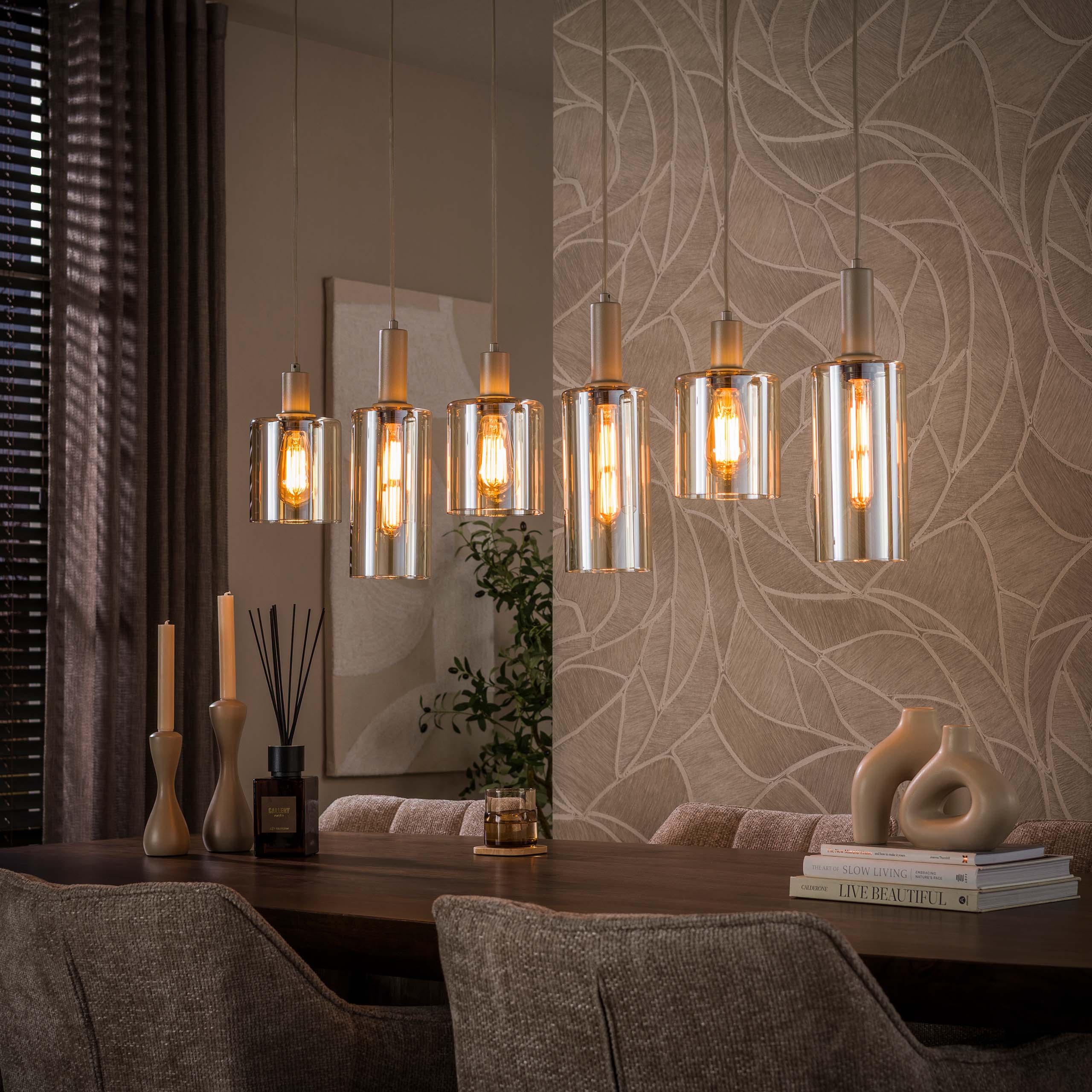 Hanglamp Sepiora 6-lichts / Beige - Zijlstra