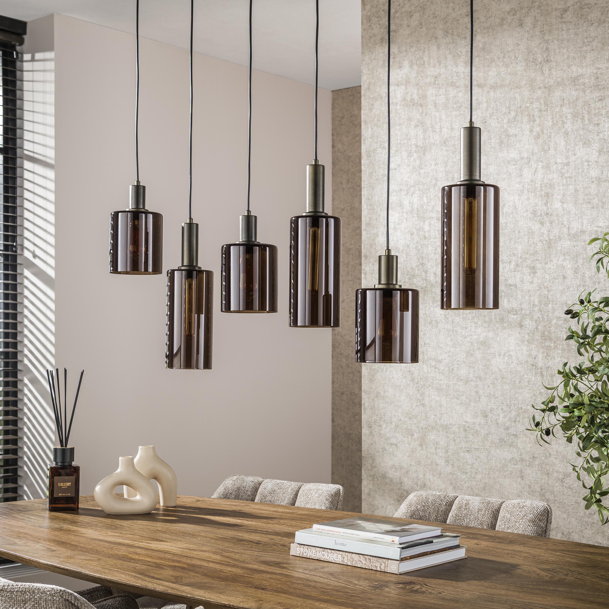 Hanglamp Sepiora 6-lichts / Sienna bruin - Zijlstra