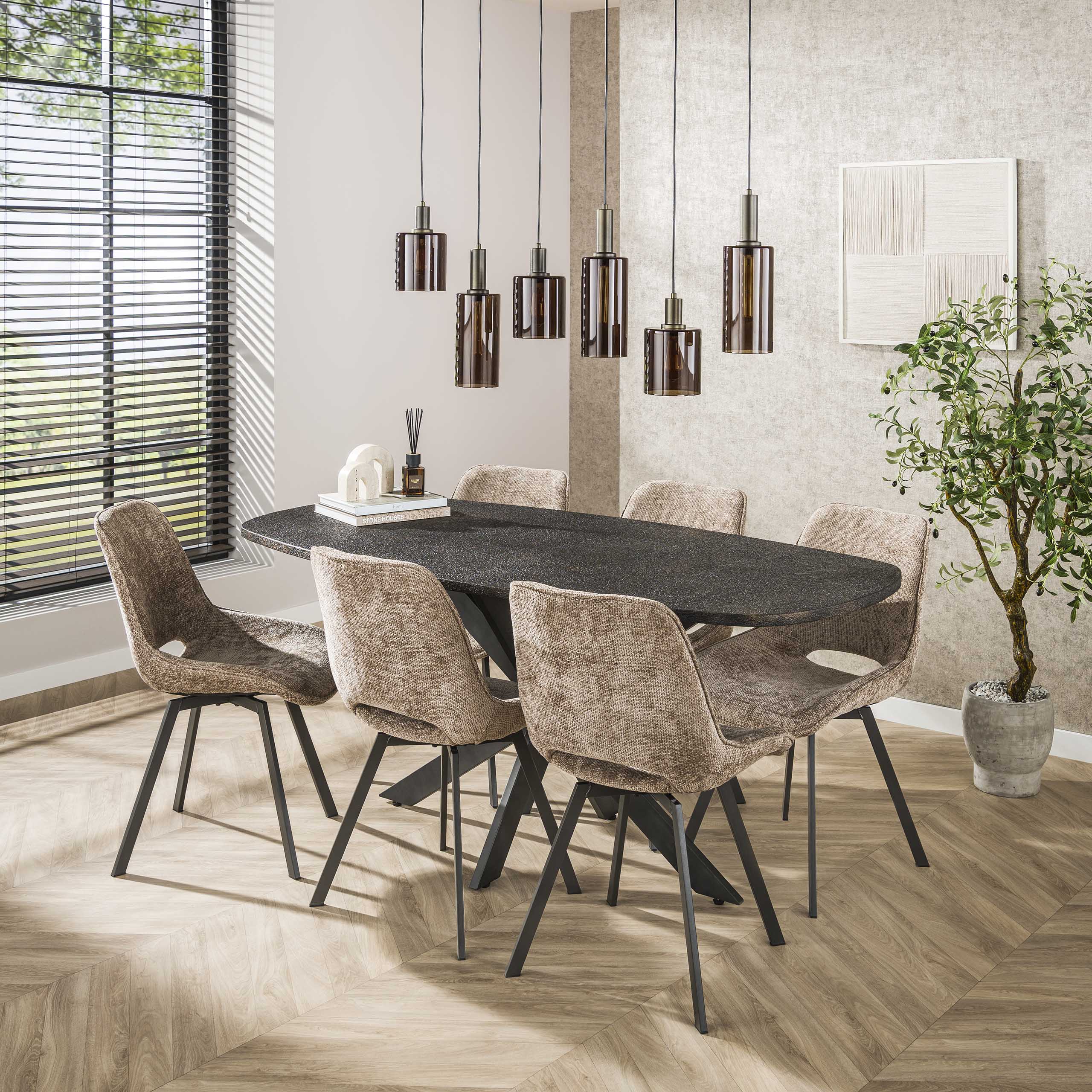 Pendelleuchte Sepiora 6-flammig in Sienna Braun - Emmo Design