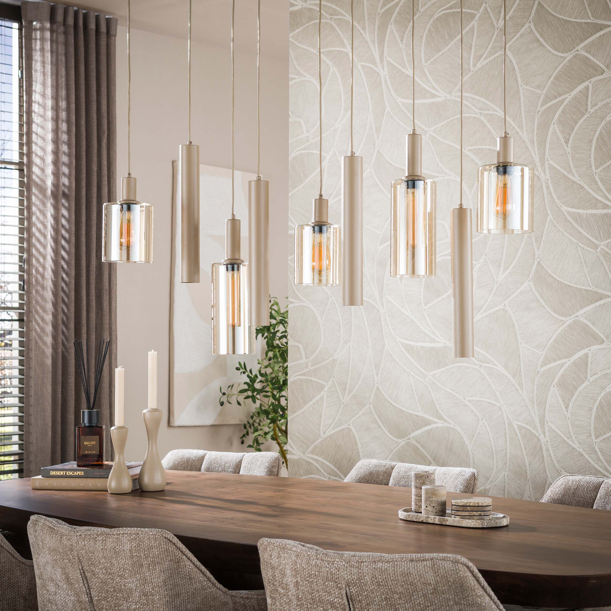 Pendelleuchte Sepiora 5+4-flammig in Beige - Emmo Design