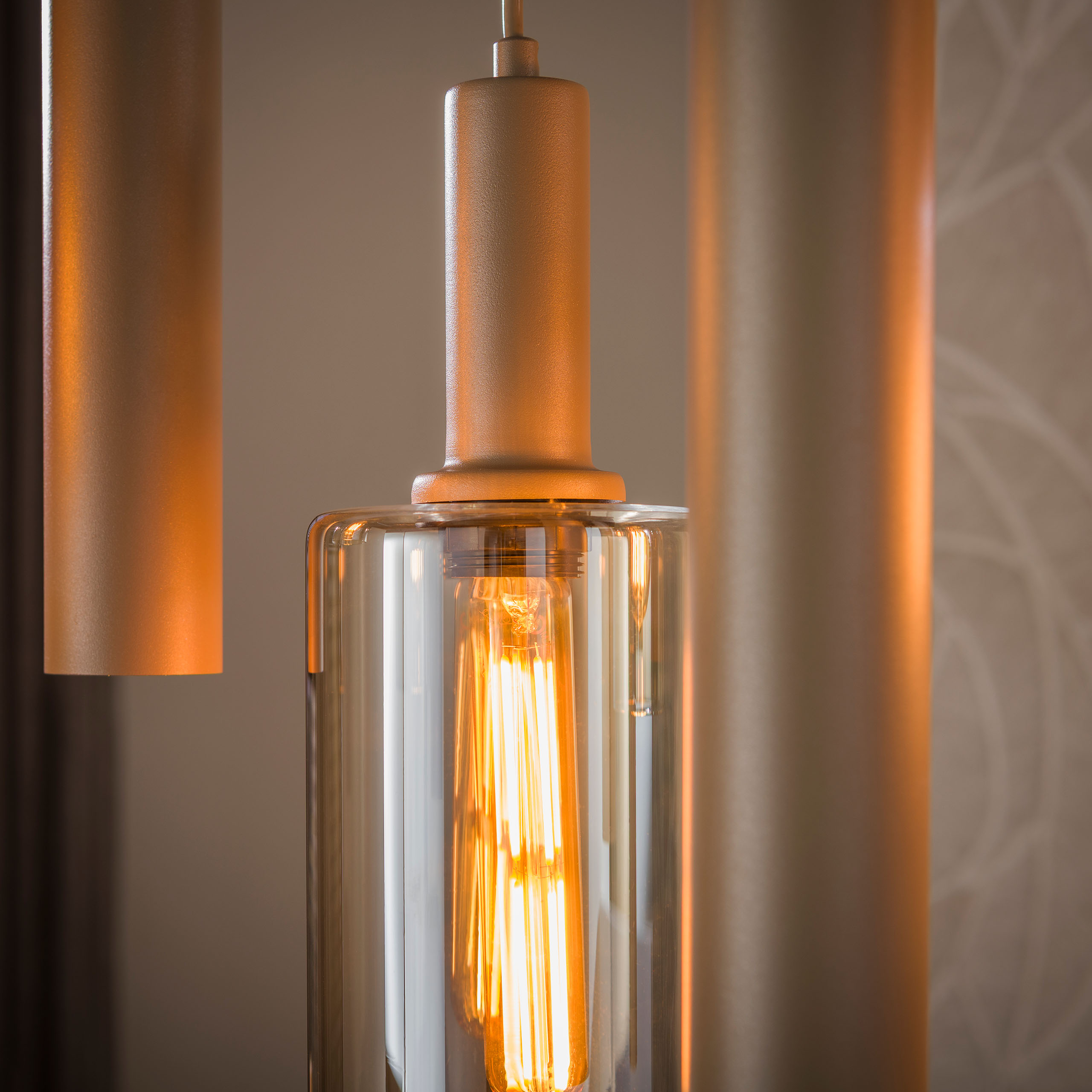Pendelleuchte Sepiora 5+4-flammig in Beige - Emmo Design