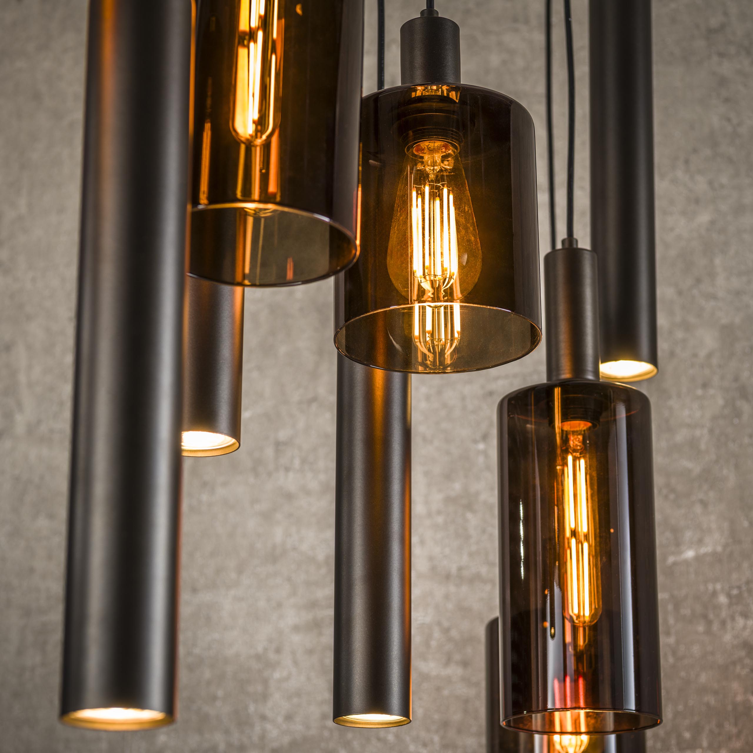 Hanglamp Sepiora 5+4-lichts / Sienna bruin - Zijlstra