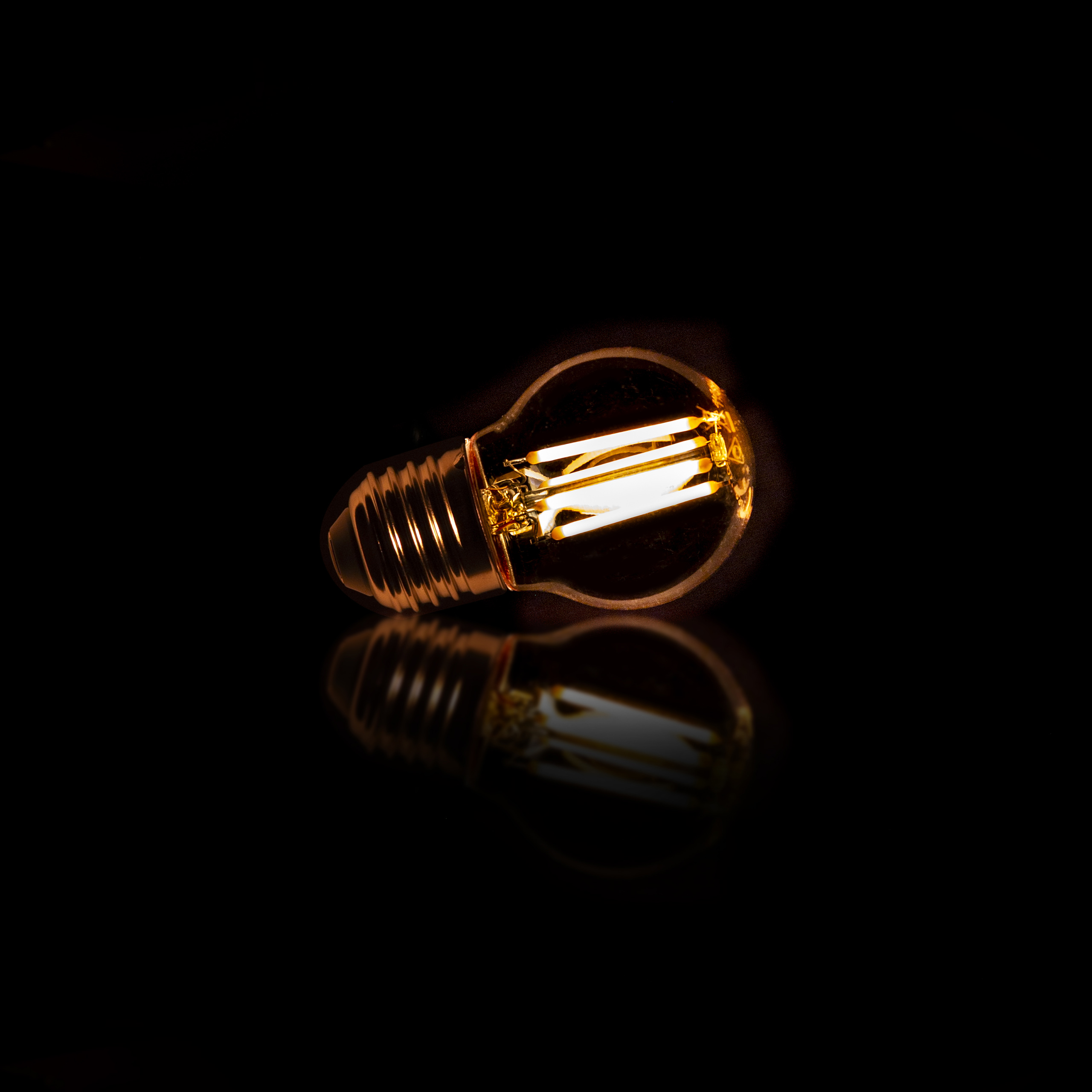 Lichtbron LED [G45] filament bol Ø4,5cm / Amber glas - Zijlstra