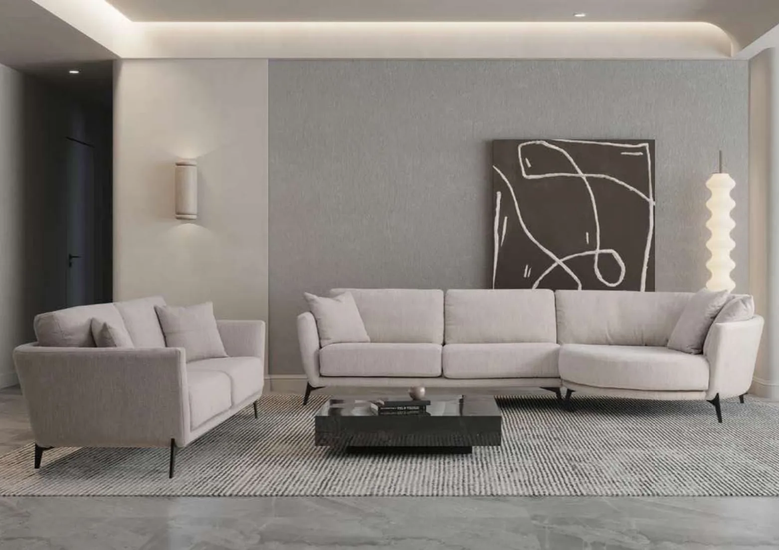 Rona Corner Sofa (Fabric) - Zitform