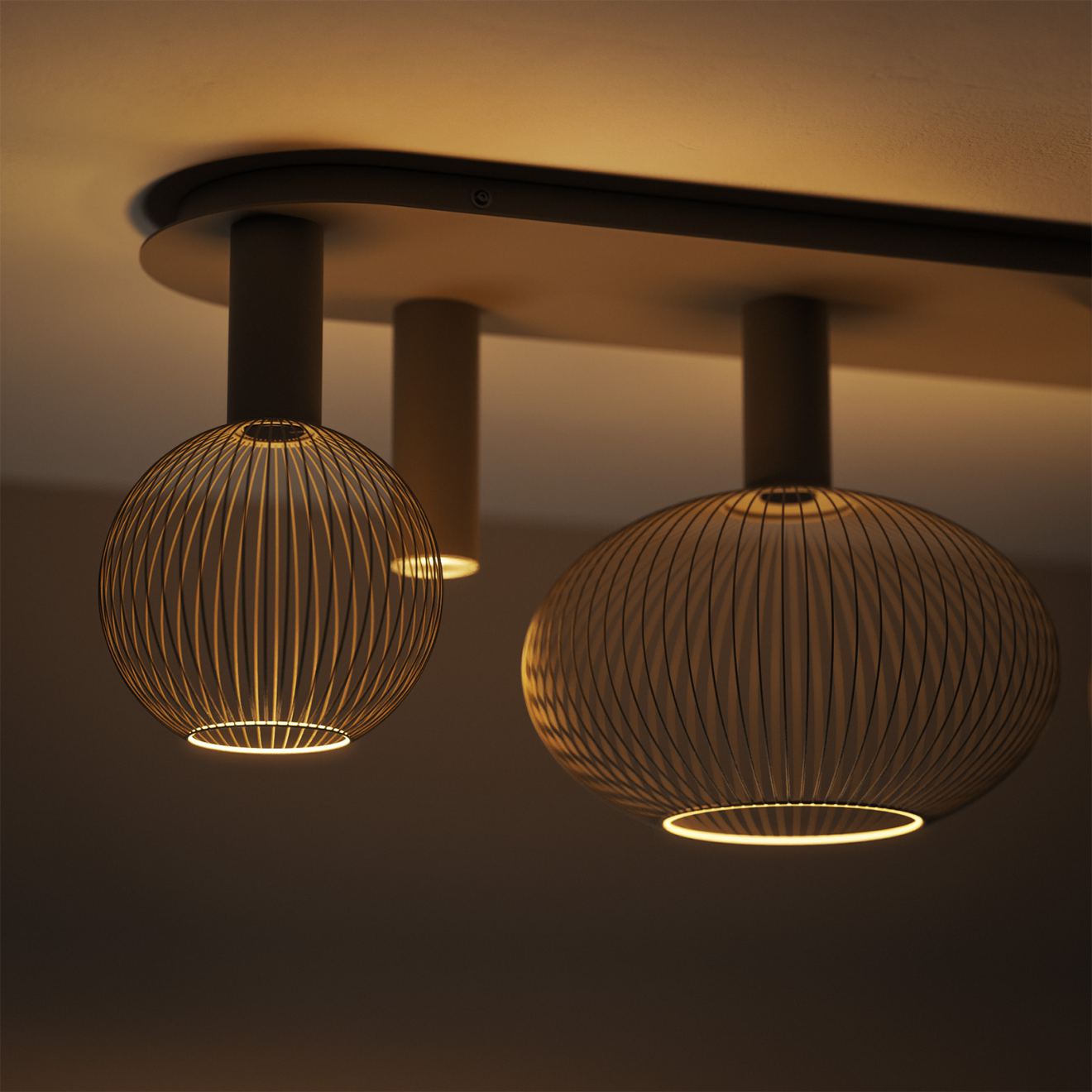 Plafón Ztahl Como plano ovalado 75 x 22 cm 5 luces