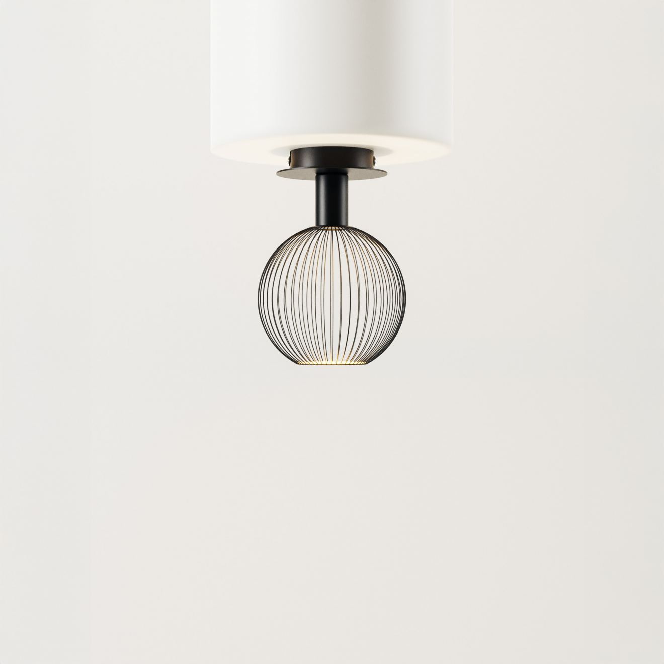 Ceiling light Ztahl Como 1-light Ø 18 cm (Metal, Zwart | Grijs | Zand)