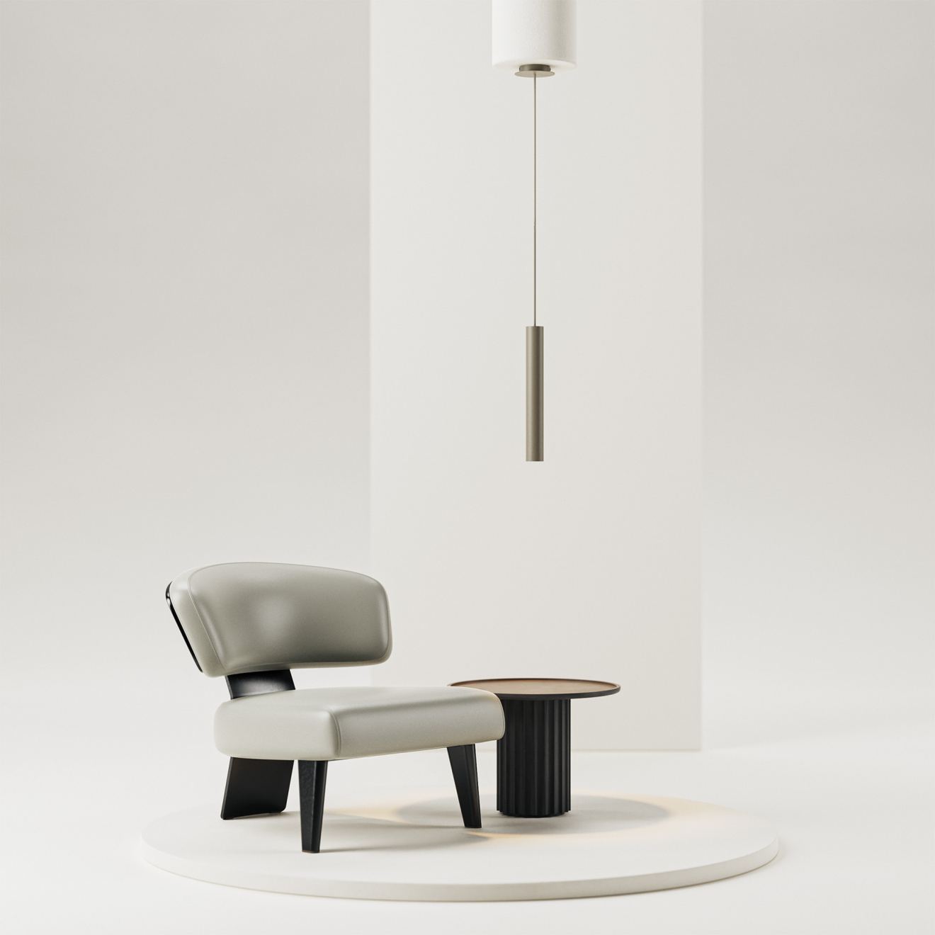 Pendant light Ztahl Como 1-light tube 45 cm GU10 (Metal, Zwart | Grijs | Zand)