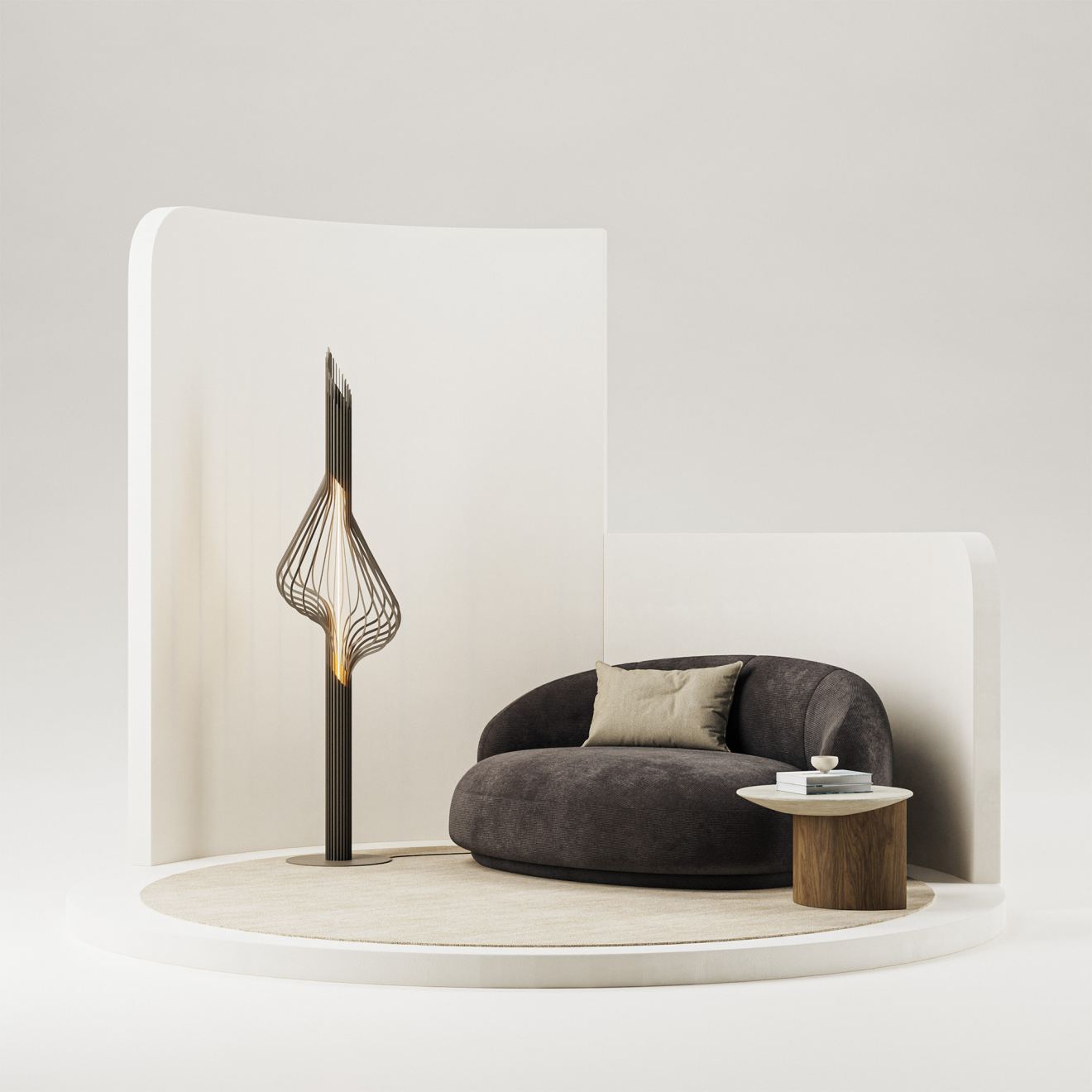 Vloerlamp Ztahl Elba 195 cm met Segula Artline Flex - Ztahl