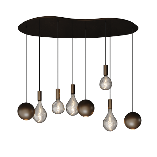 Hängeleuchte Ztahl Gerace organisch groß 140 x 70 cm 8-flammig