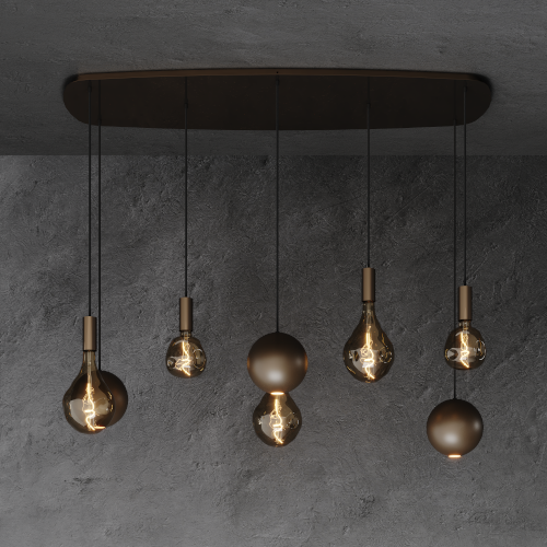 Hängeleuchte Ztahl Gerace dänisch oval groß 145 x 55 cm 8-flammig - Ztahl