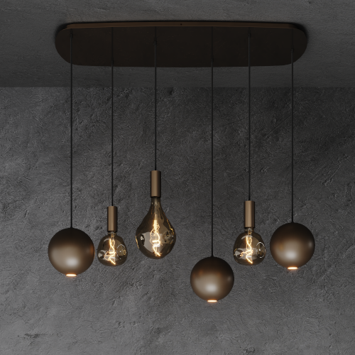 Hängeleuchte Ztahl Gerace Dänisch oval klein 110 x 50 cm 6-flammig - Ztahl