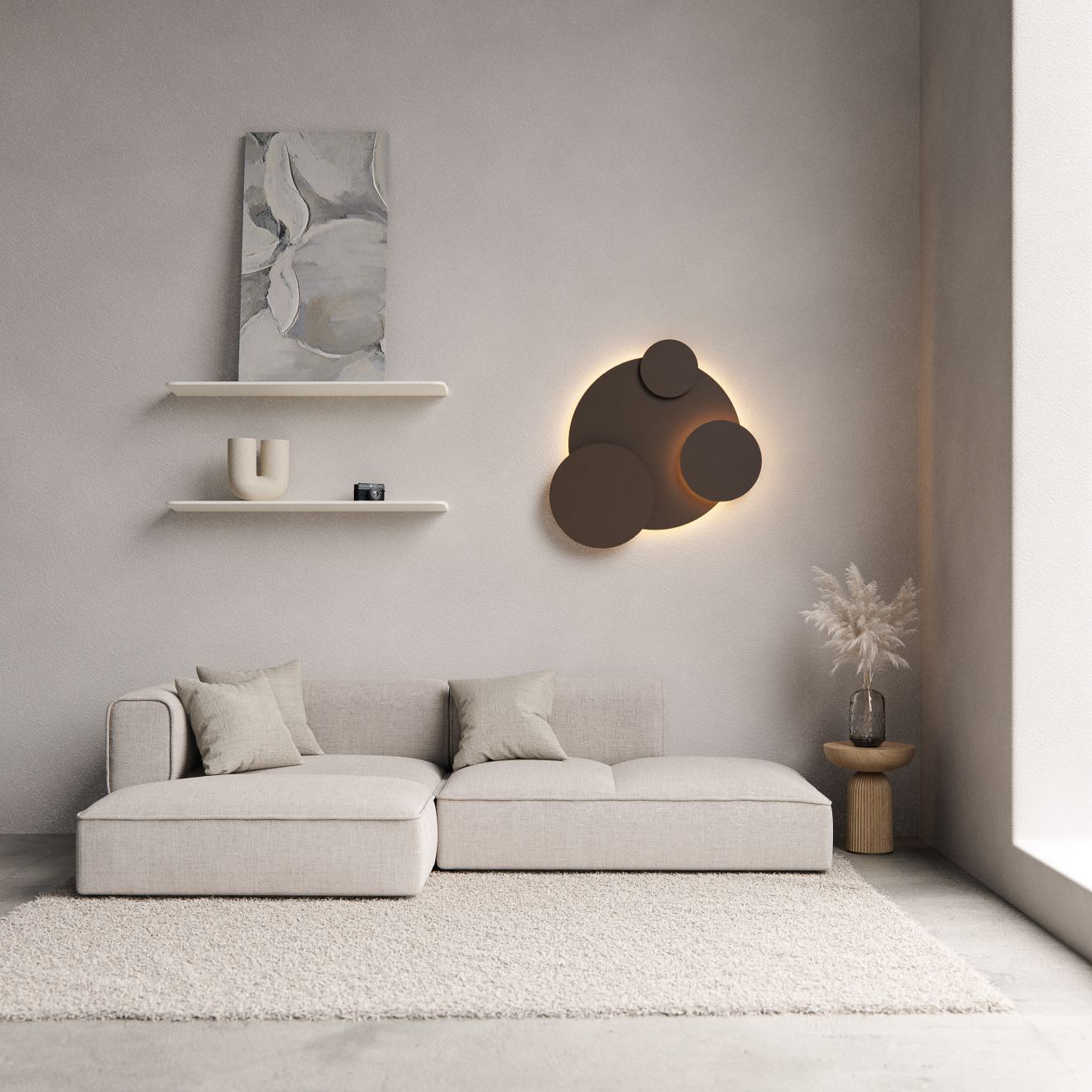 Wandleuchte Ztahl Iseo Kreis Ø 91 cm