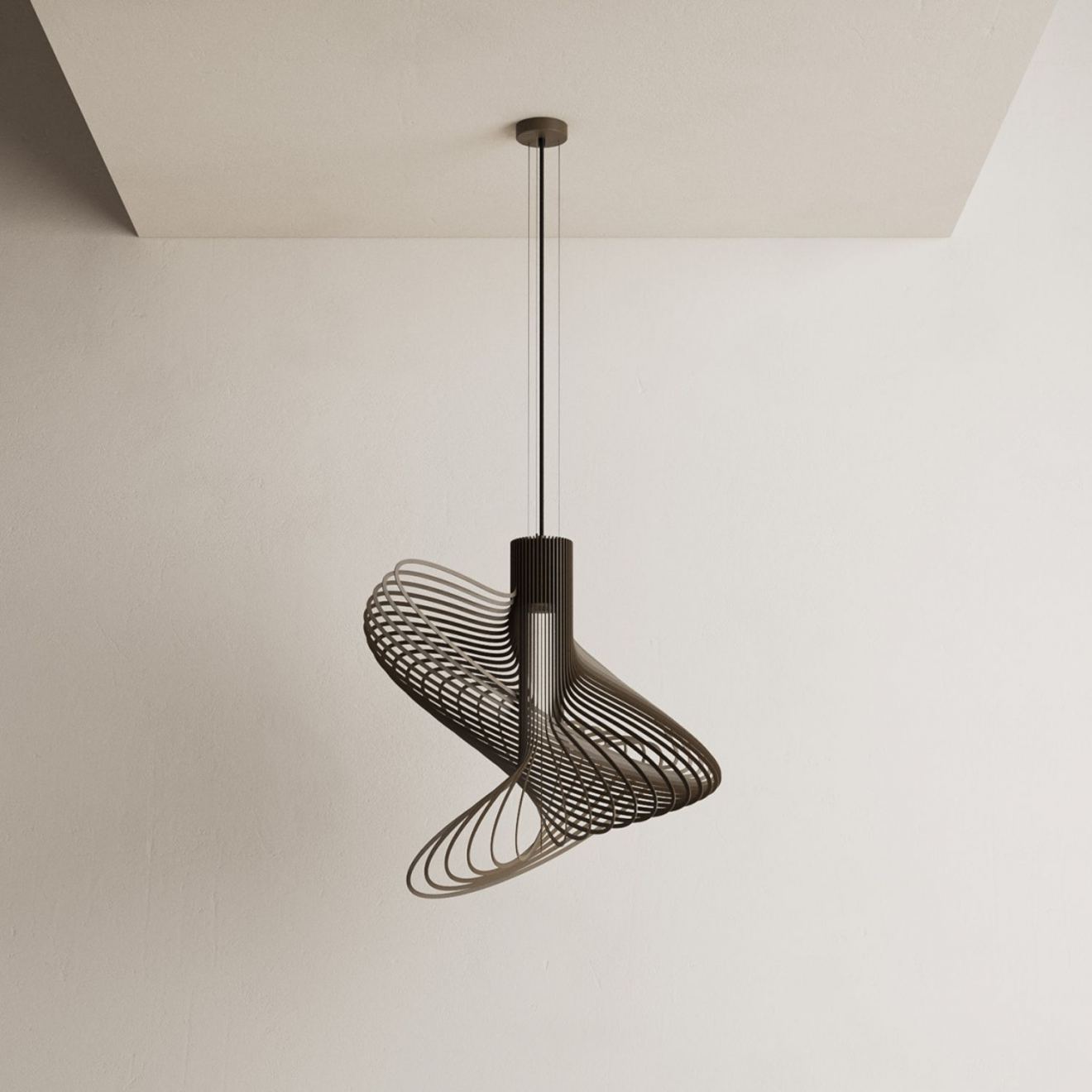 Pendant light Ztahl Lodi Ø 60 cm 1-light (Metal, Zwart | Grijs | Zand)