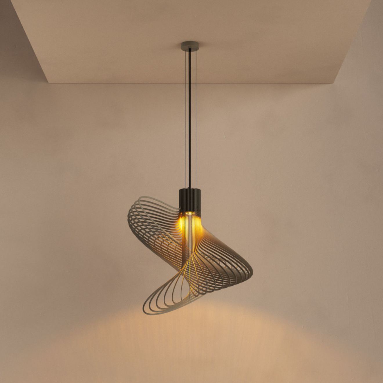 Hangeleuchte Ztahl Lodi Ø 60 cm 1-flammig (Metall, Schwarz | Grau | Sand)
