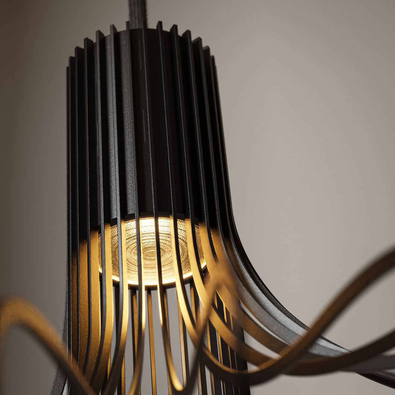 Hangeleuchte Ztahl Lodi Ø 40 cm 1-flammig (Metall, Schwarz | Grau | Sand)