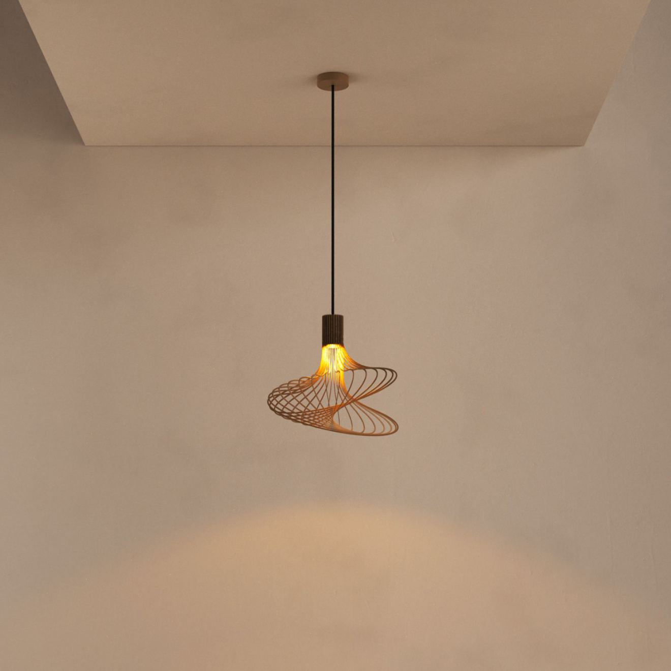 Pendant light Ztahl Lodi Ø 40 cm 1-light (Metal, Zwart | Grijs | Zand)