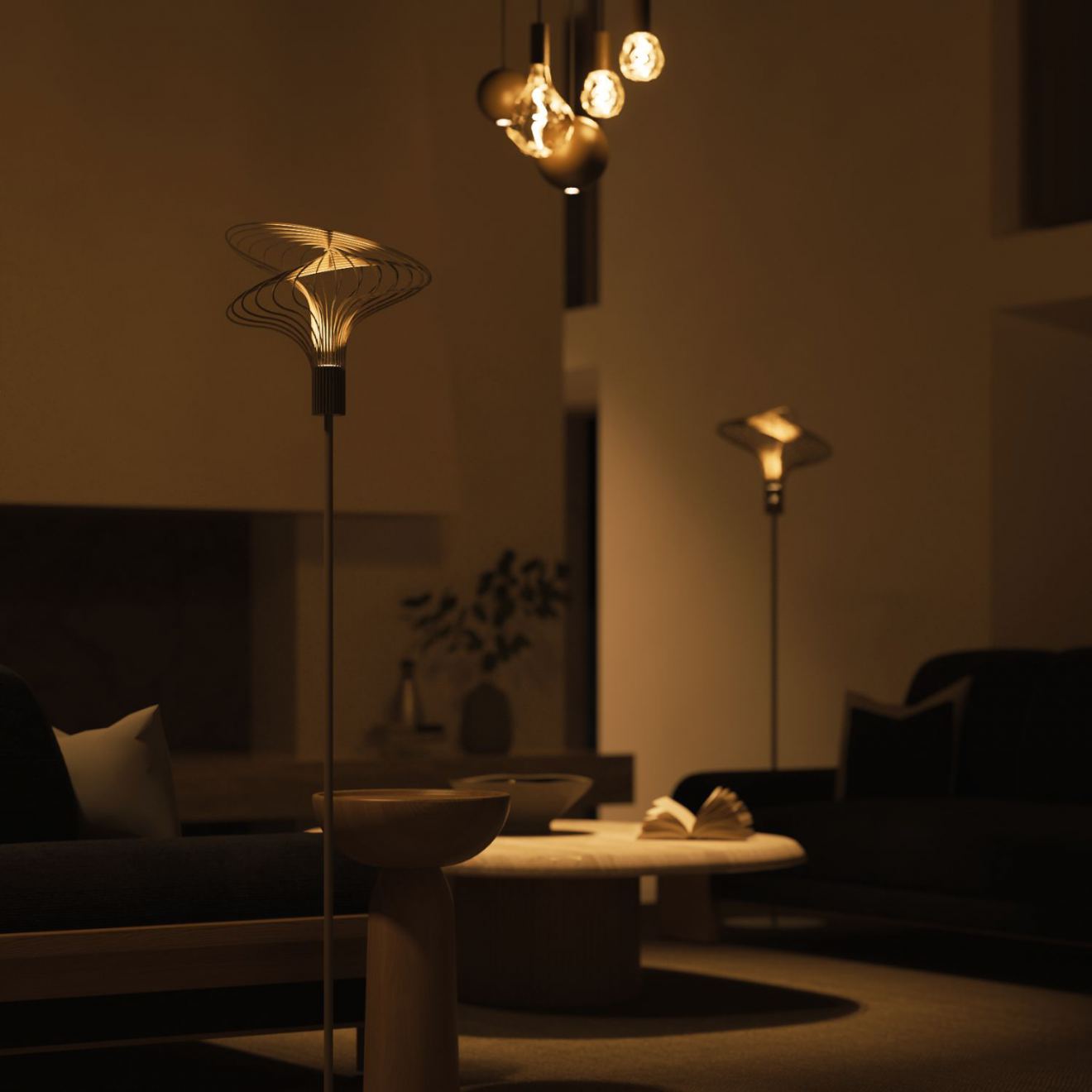 Floor lamp Ztahl Lodi 178 cm (Metal, Zwart | Grijs | Zand)