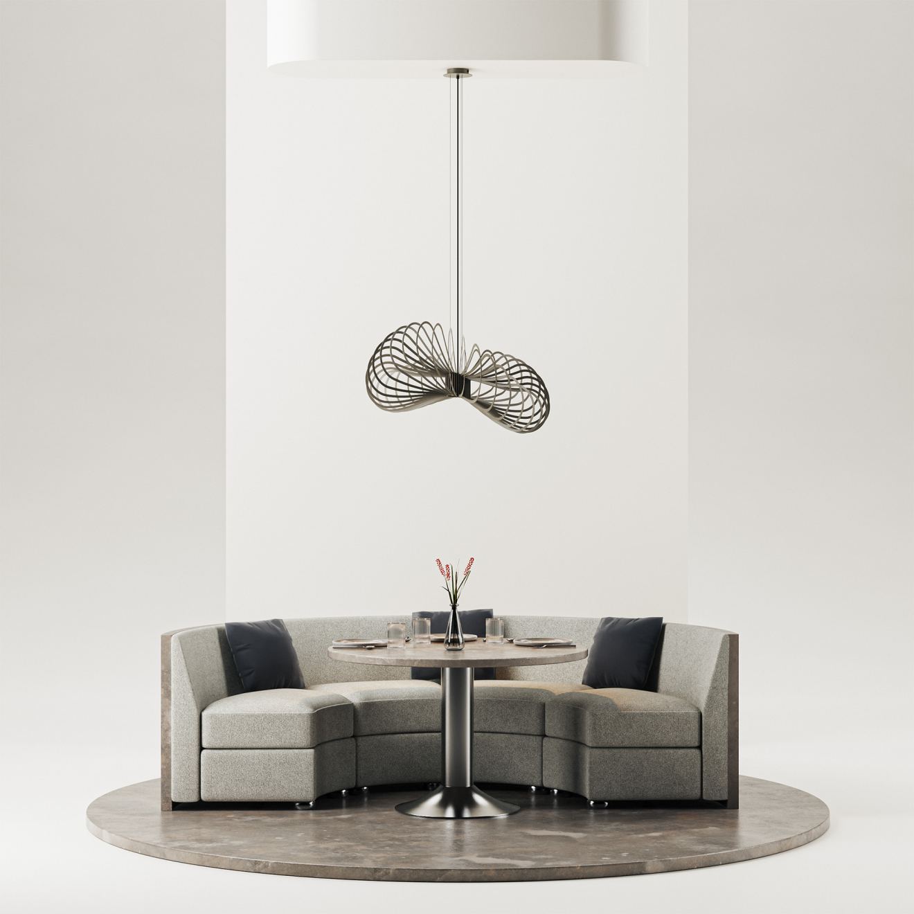 Lámpara colgante Ztahl Martani redonda Ø 85 cm 1 luz