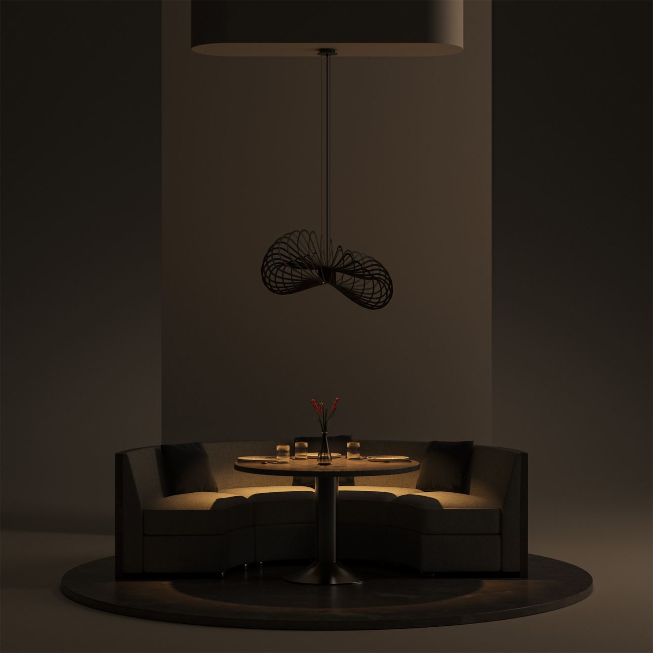 Lámpara colgante Ztahl Martani redonda Ø 85 cm 1 luz
