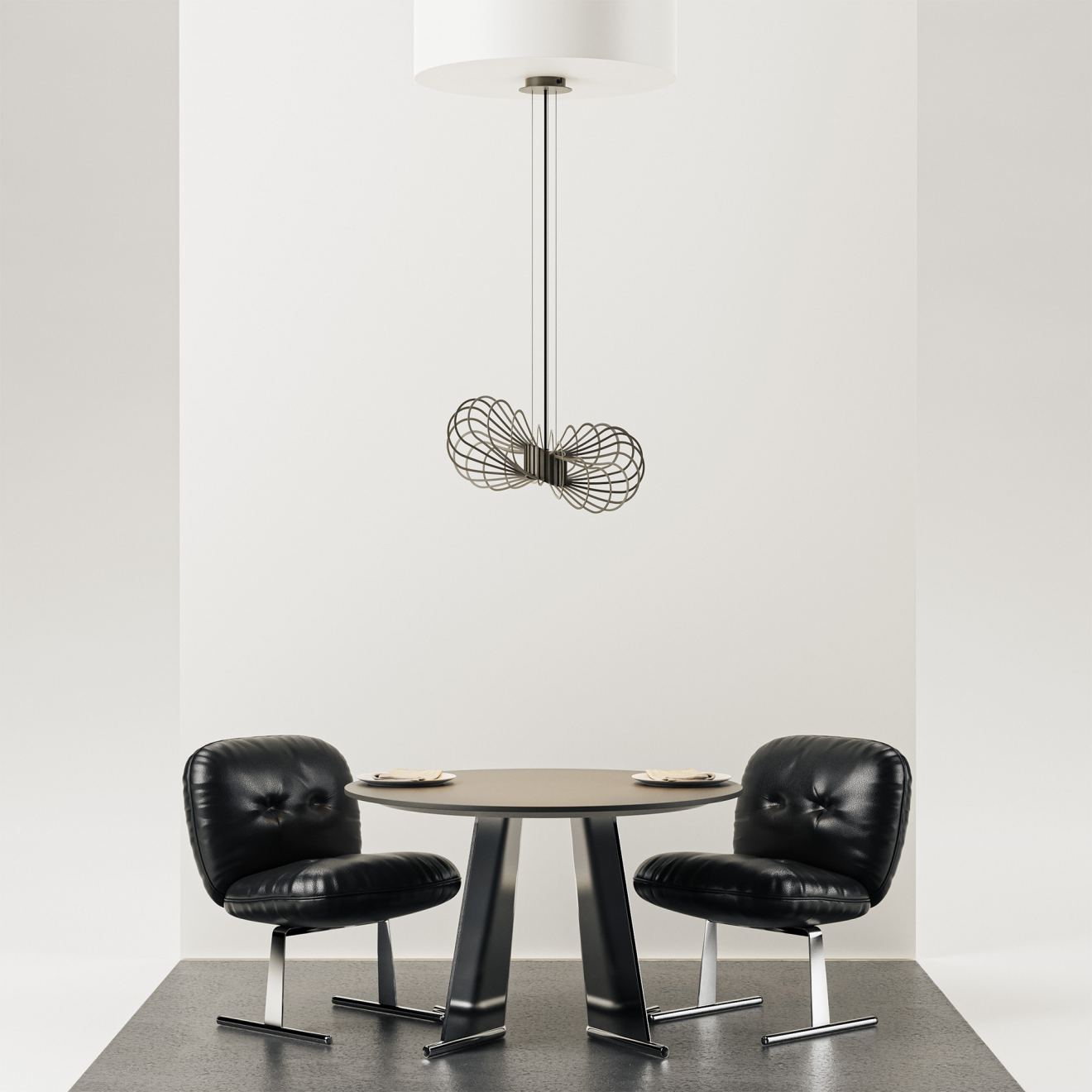 Lámpara colgante Ztahl Martani redonda Ø 50 cm 1 luz