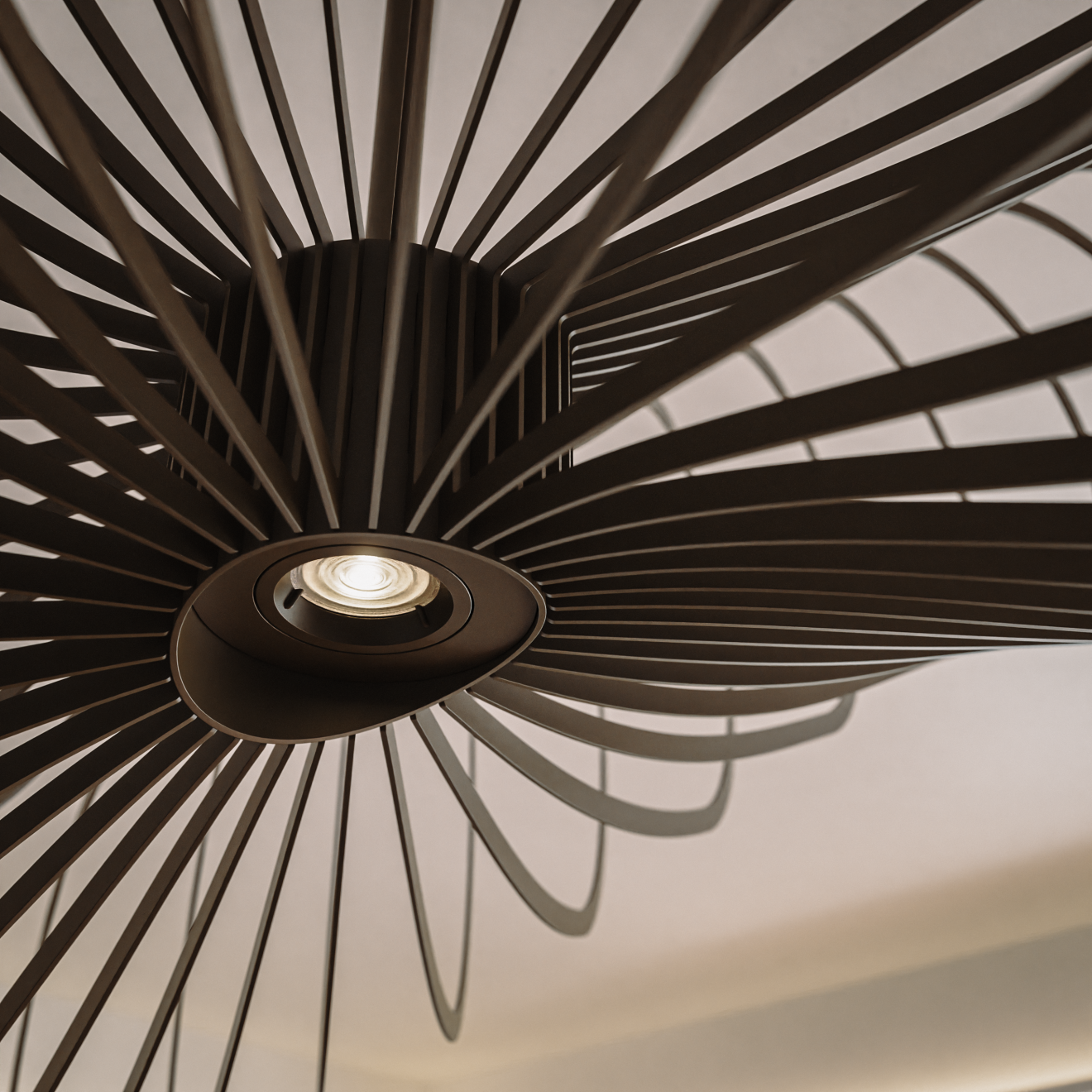 Ceiling light Ztahl Martani round Ø 50 cm 1-light (Metal, Zand | Grijs)