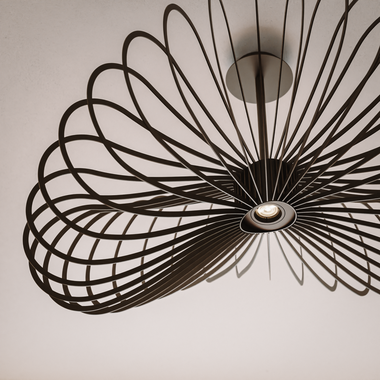 Deckenleuchte Ztahl Martani rund Ø 50 cm 1-flammig (Metall, Sand | Grau)