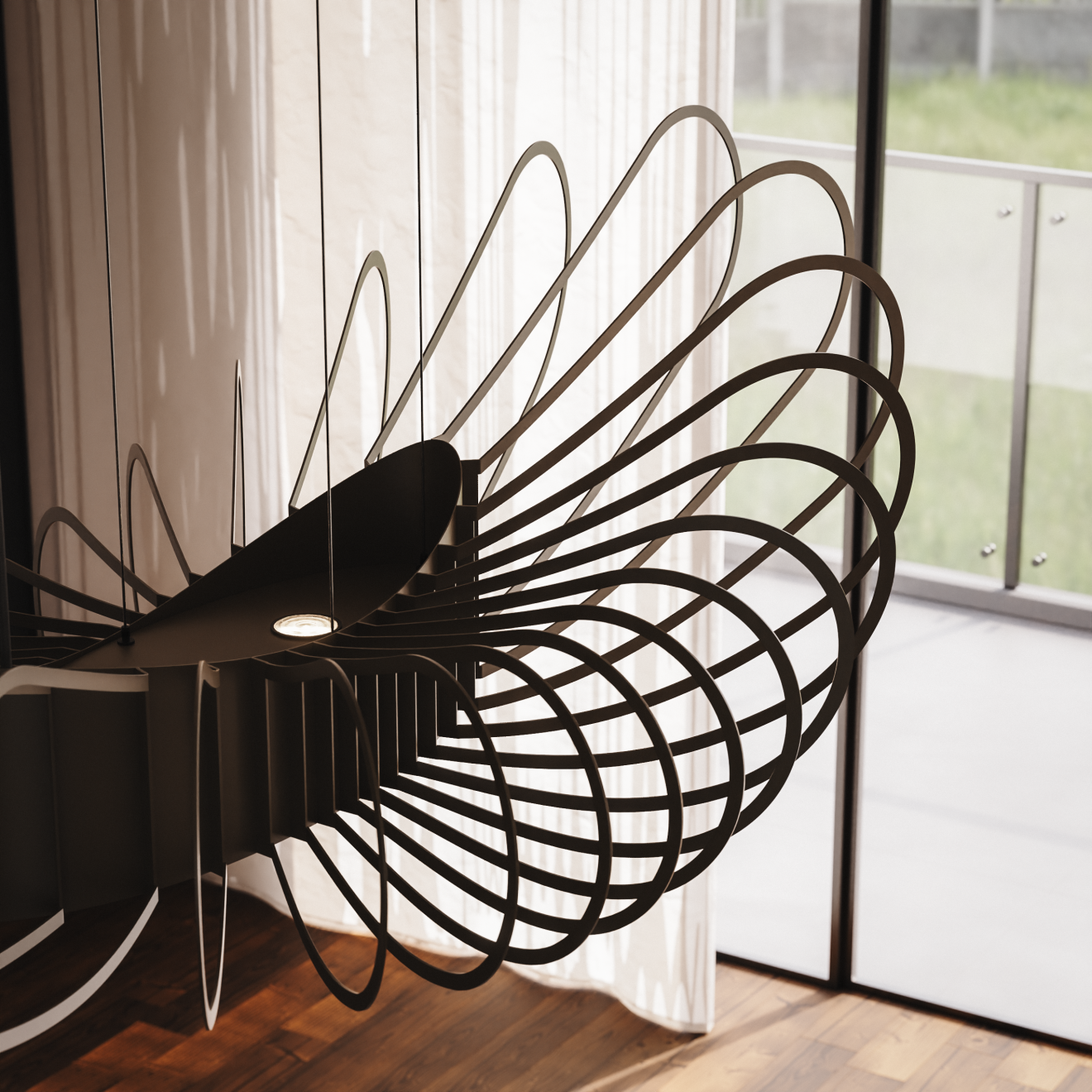 Hangeleuchte Ztahl Martani oval 145 x 75 cm 5-flammig