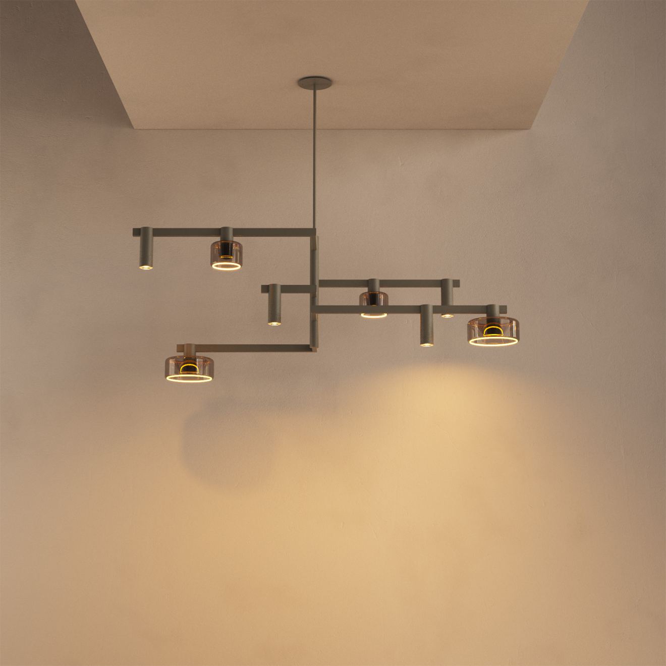 Hangeleuchte Ztahl Palau 140 x 52 cm 8-flammig
