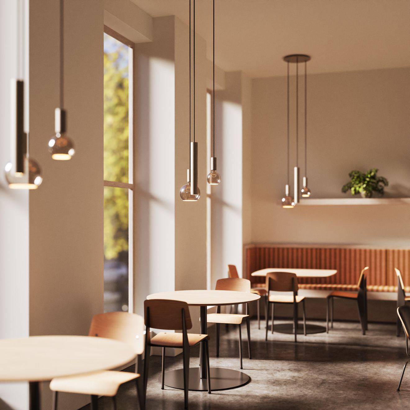Lámpara colgante Ztahl Riva redonda Ø 35 cm 3 luces