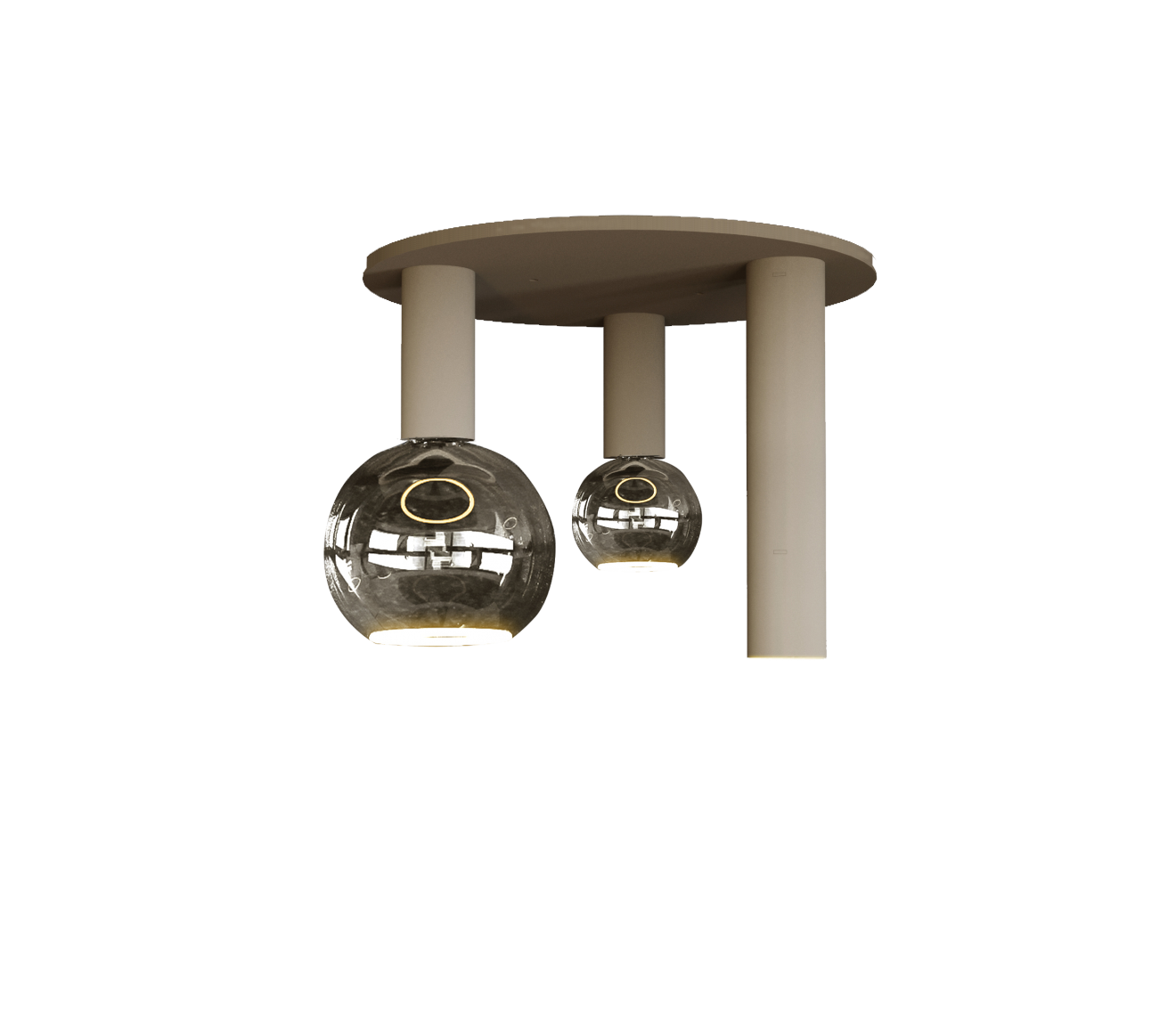 Plafón Ztahl Riva redondo Ø 35 cm 3 luces