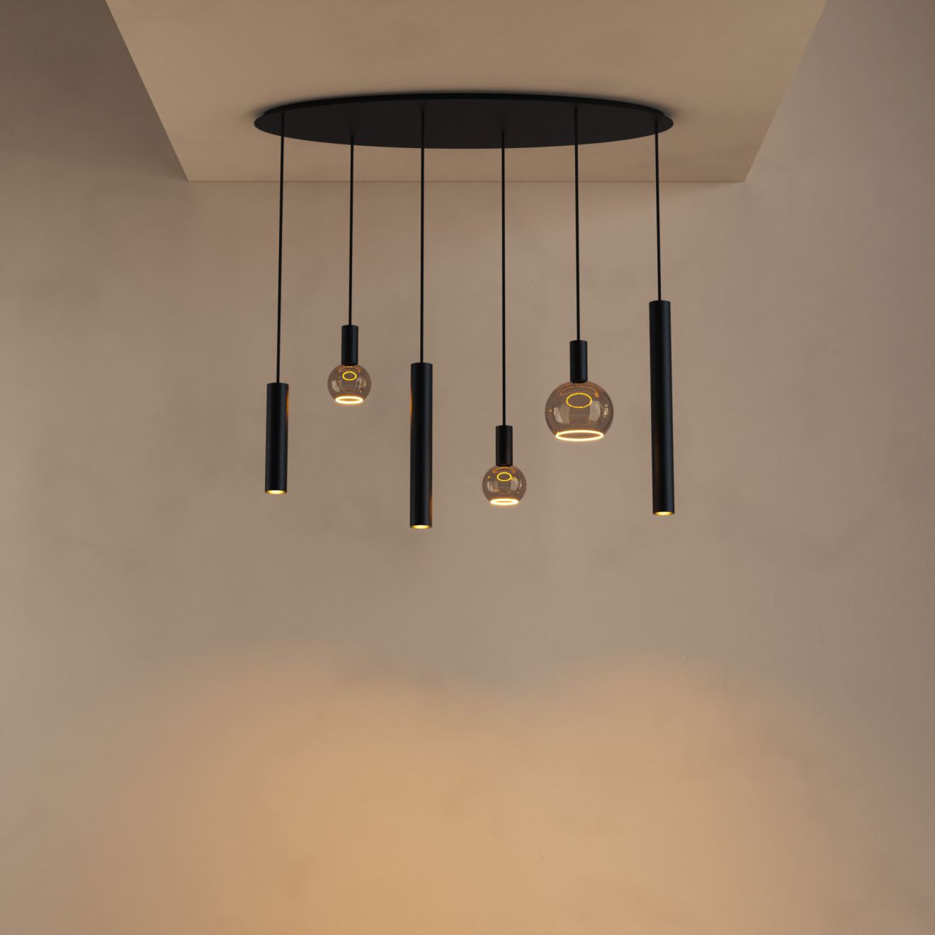 Hangeleuchte Ztahl Riva oval 120 x 40 cm 6-flammig - Ztahl