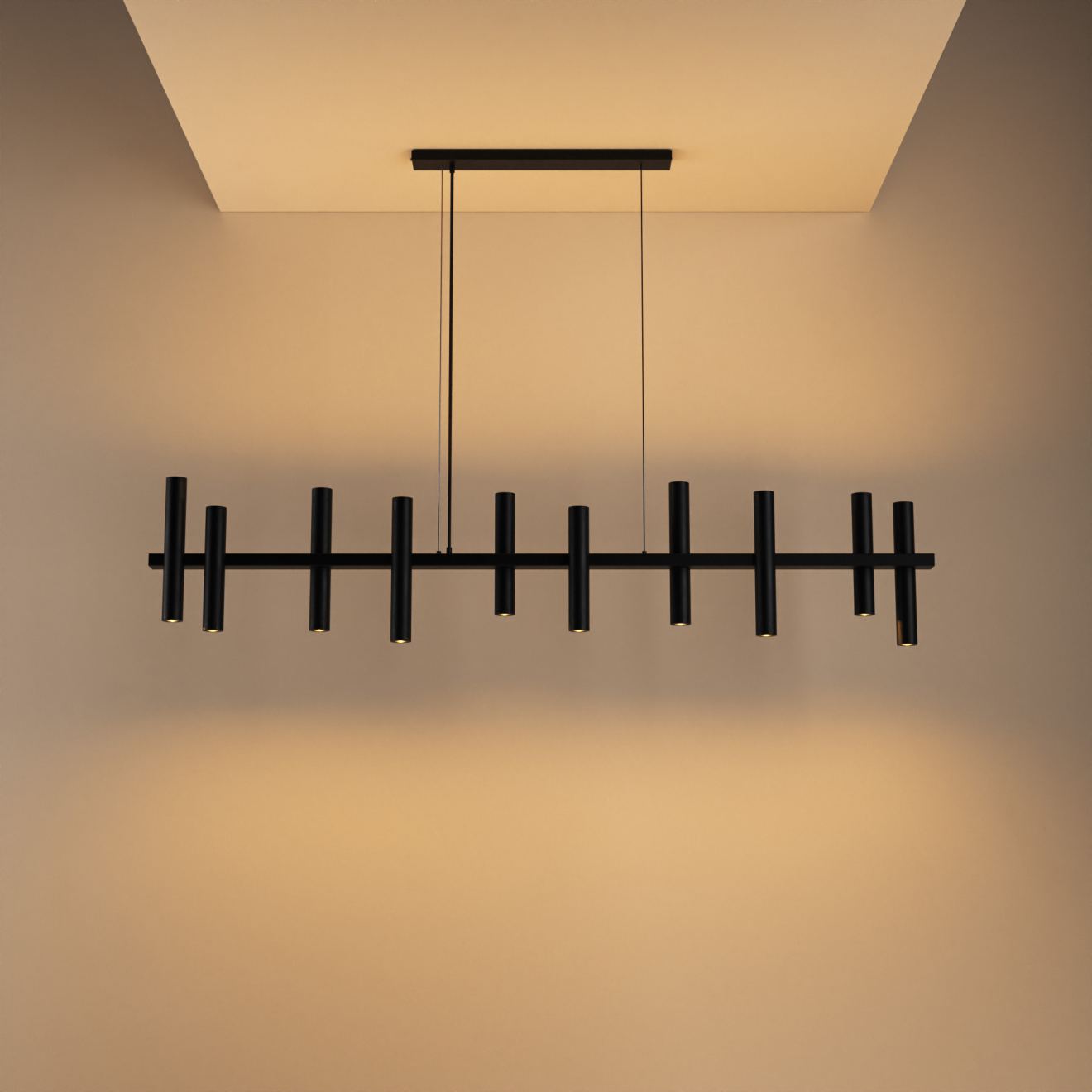 Hanglamp Ztahl Stelvio 190 cm, 10 buizen 14-lichts - Ztahl